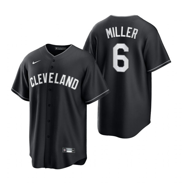 Mens Cleveland Indians #6 Owen Miller Nike 2021 Black Fashion Jersey