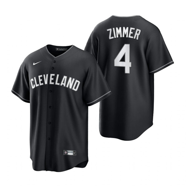 Mens Cleveland Indians #4 Bradley Zimmer Nike 2021 Black Fashion Jersey Mens Cleveland Indians #4 Bradley Zimmer Nike 2021 Black Fashion Jersey