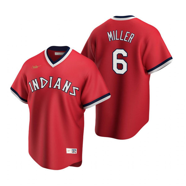 Mens Cleveland Indians #6 Owen Miller Nike Red Cooperstown Collection Jersey