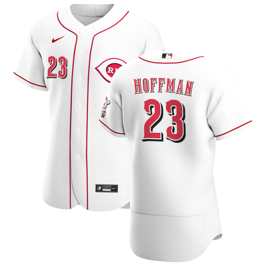 Mens Cincinnati Reds #23 Jeff Hoffman Nike White Home FlexBase Stitched Player Jersey