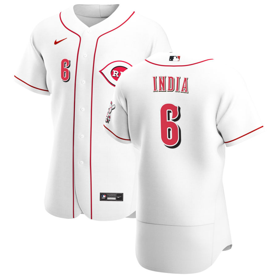 Mens Cincinnati Reds #6 Jonathan India Nike White Home FlexBase Stitched Player Jersey Mens Cincinnati Reds #6 Jonathan India Nike White Home FlexBase Stitched Player Jersey