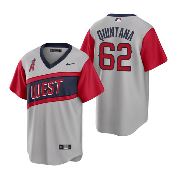 Mens Los Angeles Angels #62 Jose Quintana Nike Gray 2021 Little League Classic Jersey Mens Los Angeles Angels #62 Jose Quintana Nike Gray 2021 Little League Classic Jersey