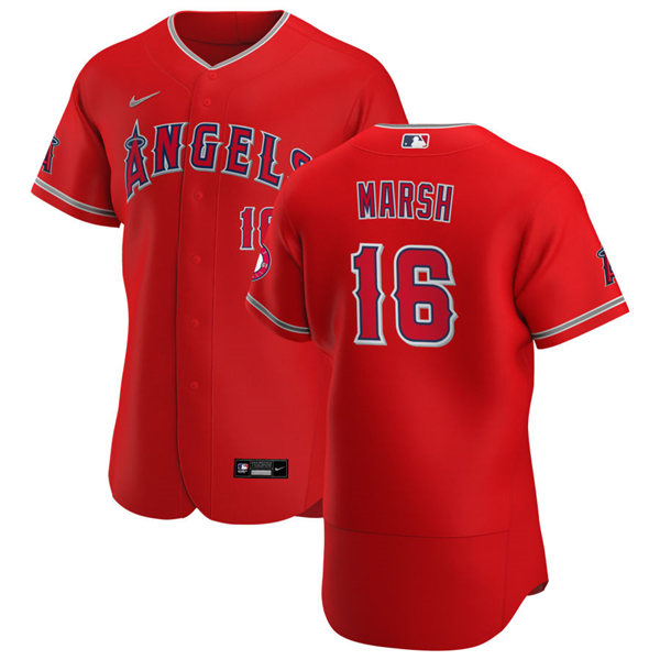 Mens Los Angeles Angels #16 Brandon Marsh Nike Red Alternate FlexBase Stitched Player Jersey