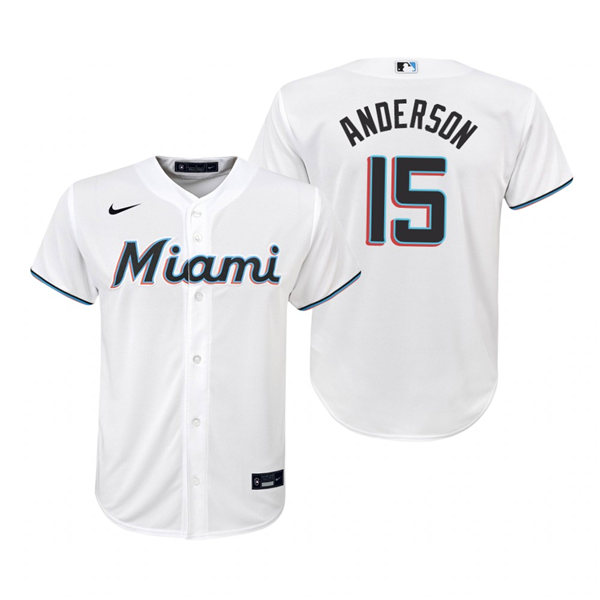 Youth Miami Marlins #15 Brian Anderson Nike Home White Player Jersey Youth Miami Marlins #15 Brian Anderson Nike Home White Player Jersey
