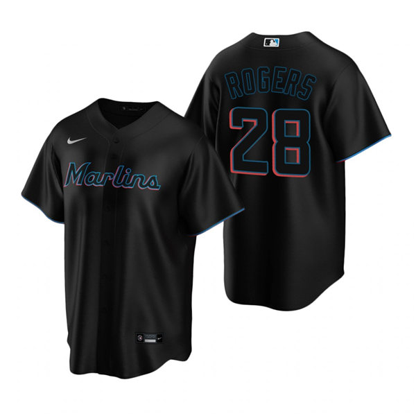 Youth Miami Marlins #28 Trevor Rogers Nike Black Alternate Player Jersey