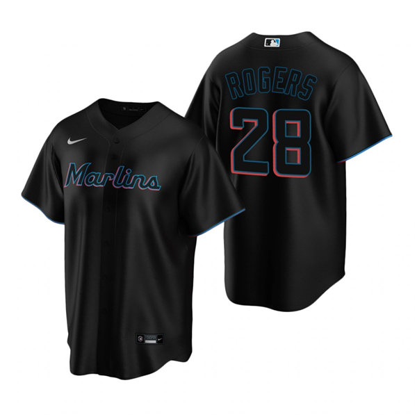 Youth Miami Marlins #28 Trevor Rogers Nike Black Alternate Player Jersey