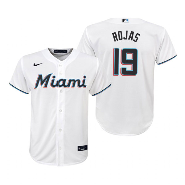 Youth Miami Marlins #19 Miguel Rojas Nike Home White Jersey