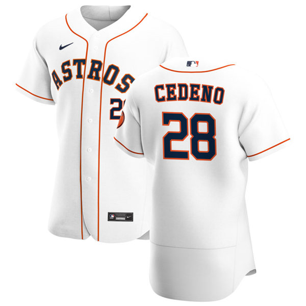 Mens Houston Astros Retired Player #28 Cesar Cedeno Nike White Home Flexbase Jersey