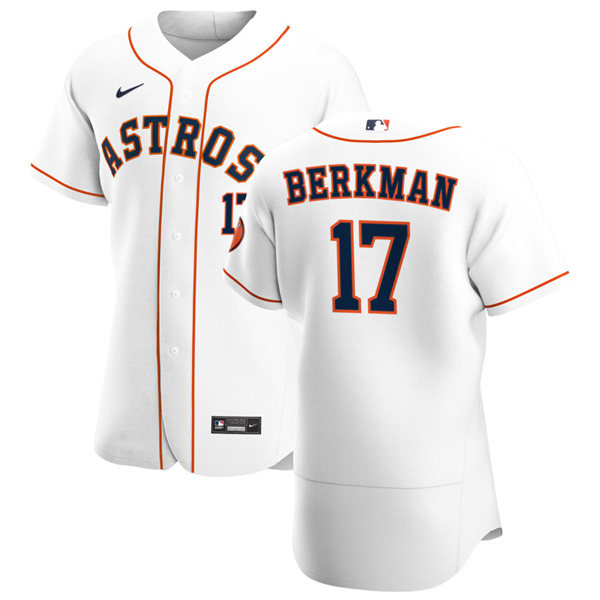 Mens Houston Astros Retired Player #17 Lance Berkman Nike White Home Flexbase Jersey