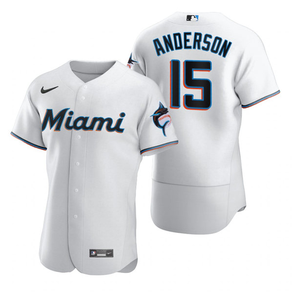 Mens Miami Marlins #15 Brian Anderson Nike White Home FlexBase Player Jersey