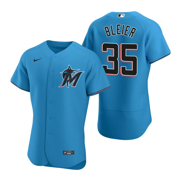 Mens Miami Marlins #35 Richard Bleier Nike Blue Alternate Flex Base Player Jersey