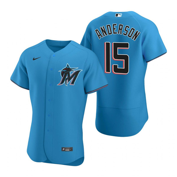 Mens Miami Marlins #15 Brian Anderson Nike Blue Alternate Flex Base Player Jersey Mens Miami Marlins #15 Brian Anderson Nike Blue Alternate Flex Base Player Jersey
