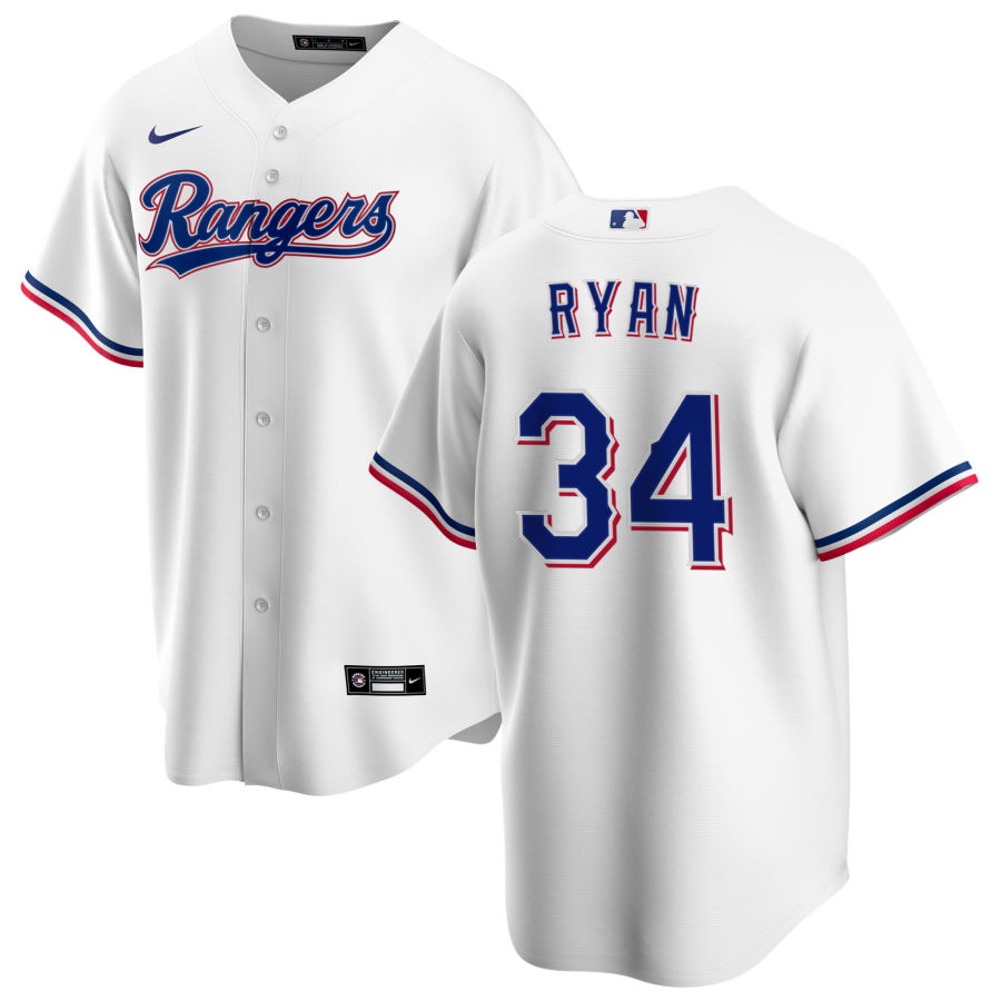Youth Texas Rangers Retired Player #34 Nolan Ryan Nike White Home Stitched Jersey