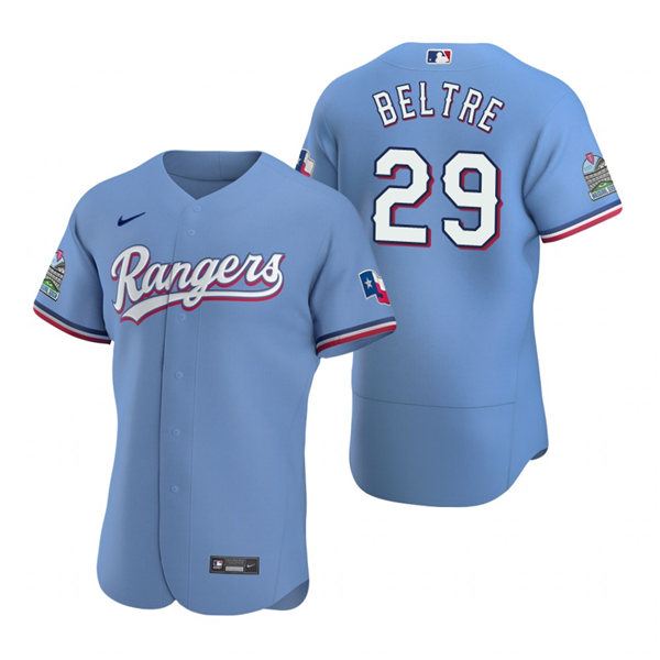 Mens Texas Rangers Retired Player #29 Adrian Beltre Nike Light Blue Alternate CoolBase Player Jersey