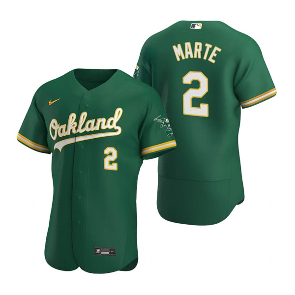 Mens Oakland Athletics #2 Starling Marte Nike Kelly Green Alternate FlexBase Jersey