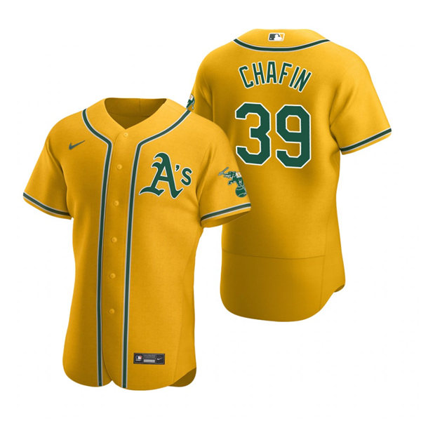Mens Oakland Athletics #39 Andrew Chafin Nike Gold Alternate FlexBase Jersey