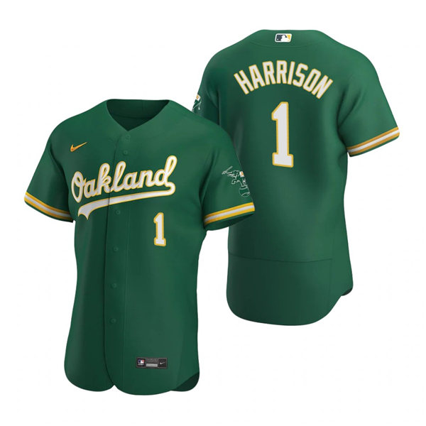 Mens Oakland Athletics #1 Josh Harrison Nike Kelly Green Alternate FlexBase Jersey