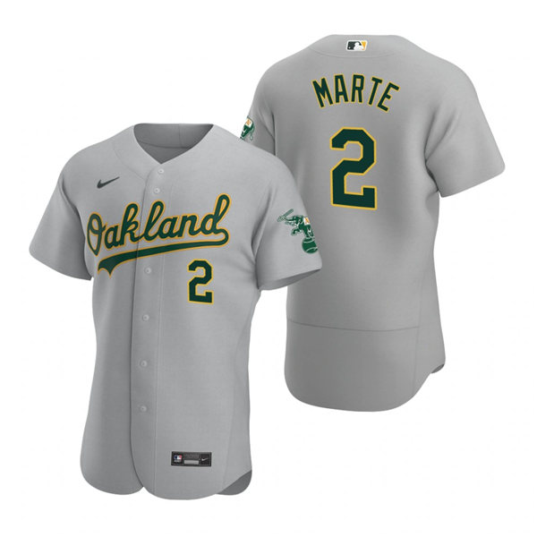 Mens Oakland Athletics #2 Starling Marte Nike Gray Road FlexBase Jersey Mens Oakland Athletics #2 Starling Marte Nike Gray Road FlexBase Jersey