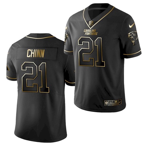 Men's Carolina panthers #21 jeremy chinn golden black jersey