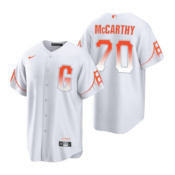 Mens San Francisco Giants #70 Joe McCarthy Nike White 2021 San Francisco City Connect Jersey