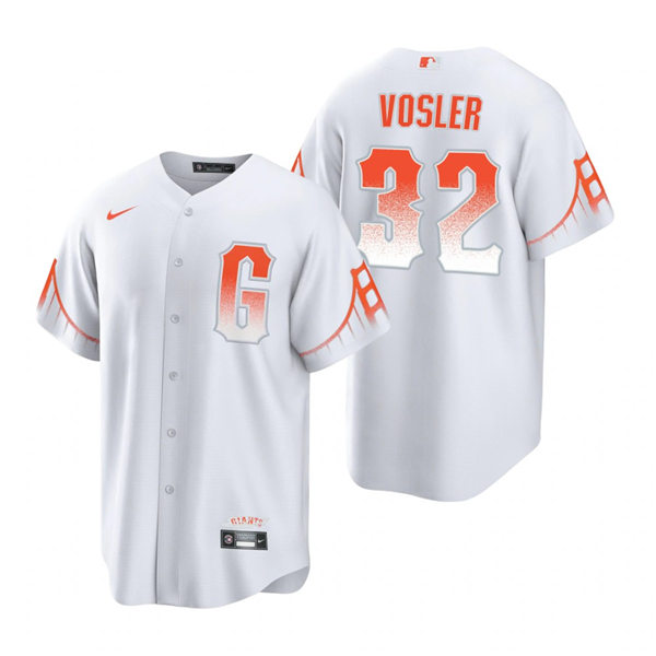 Mens San Francisco Giants #32 Jason Vosler Nike White 2021 San Francisco City Connect Jersey