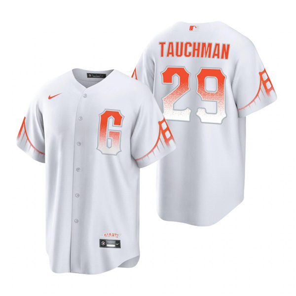 Mens San Francisco Giants #29 Mike Tauchman Nike White 2021 San Francisco City Connect Jersey Mens San Francisco Giants #29 Mike Tauchman Nike White 2021 San Francisco City Connect Jersey