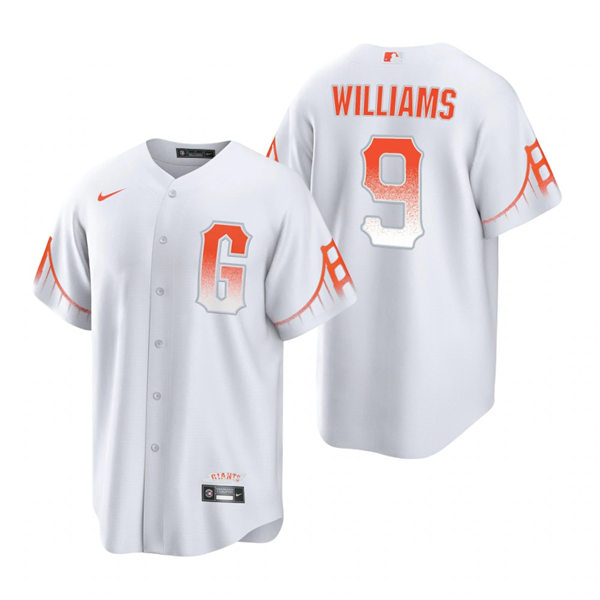 Mens San Francisco Giants #9 Matt Williams Nike White 2021 San Francisco City Connect Jersey Mens San Francisco Giants #9 Matt Williams Nike White 2021 San Francisco City Connect Jersey