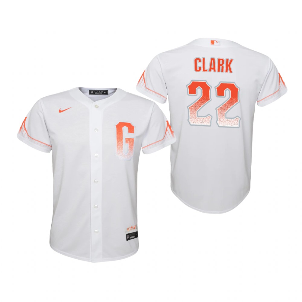 Youth San Francisco Giants #22 Will Clark Nike White 2021 San Francisco City Connect Jersey