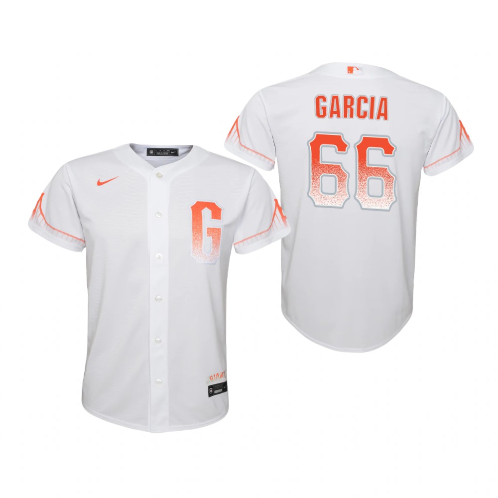 Youth San Francisco Giants #66 Jarlin Garcia Nike White 2021 San Francisco City Connect Jersey