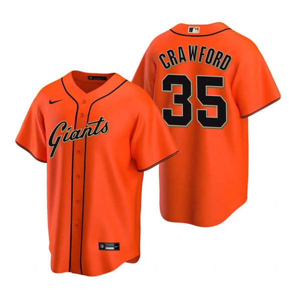 Youth San Francisco Giants #35 Brandon Crawford Nike Orange Alternate Jersey