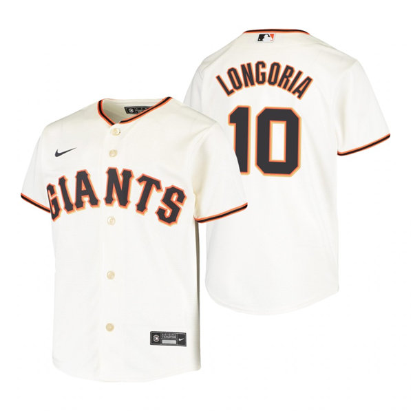 Youth San Francisco Giants #10 Evan Longoria Nike Cream Home Jersey