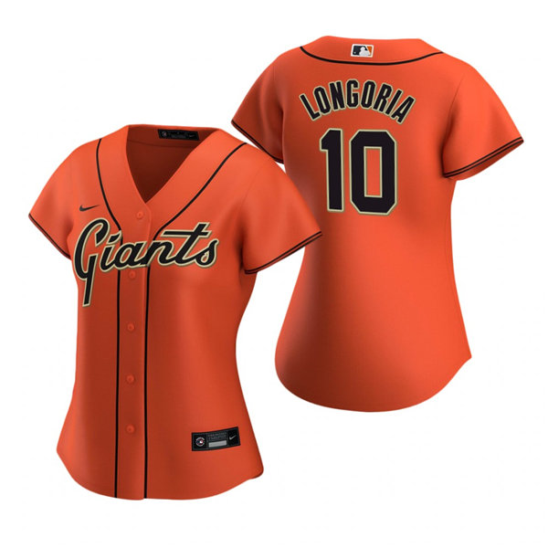 Womens San Francisco Giants #10 Evan Longoria Nike Orange Alternate Jersey