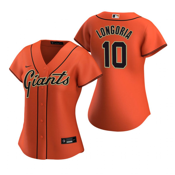 Womens San Francisco Giants #10 Evan Longoria Nike Orange Alternate Jersey Womens San Francisco Giants #10 Evan Longoria Nike Orange Alternate Jersey