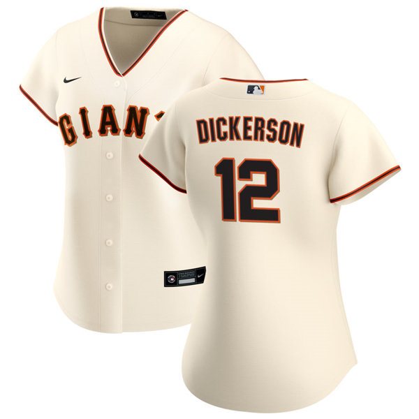 Womens San Francisco Giants #12 Alex Dickerson Nike Cream Home CoolBase Jersey