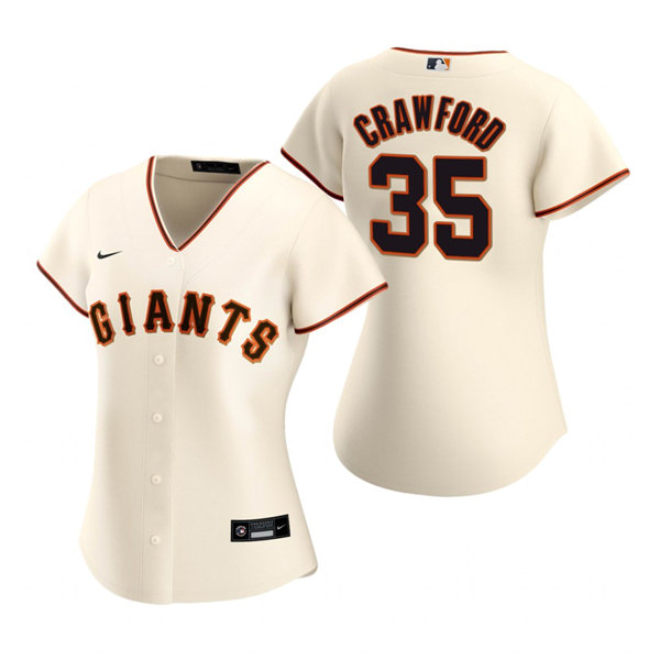 Womens San Francisco Giants #35 Brandon Crawford Nike Cream Home Jersey Womens San Francisco Giants #35 Brandon Crawford Nike Cream Home Jersey