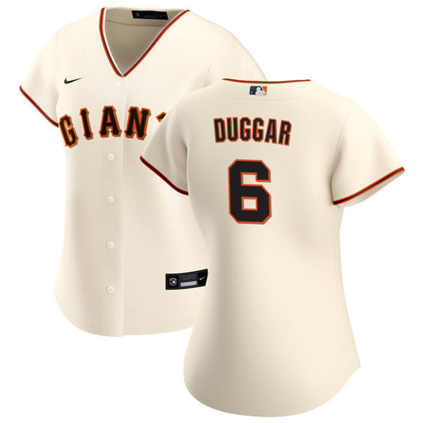 Womens San Francisco Giants #6 Steven Duggar Nike Cream Home CoolBase Jersey
