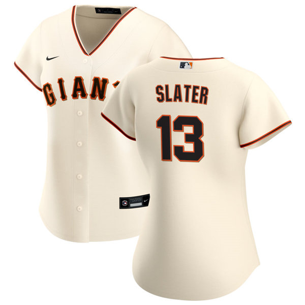 Womens San Francisco Giants #13 Austin Slater Nike Cream Home CoolBase Jersey Womens San Francisco Giants #13 Austin Slater Nike Cream Home CoolBase Jersey