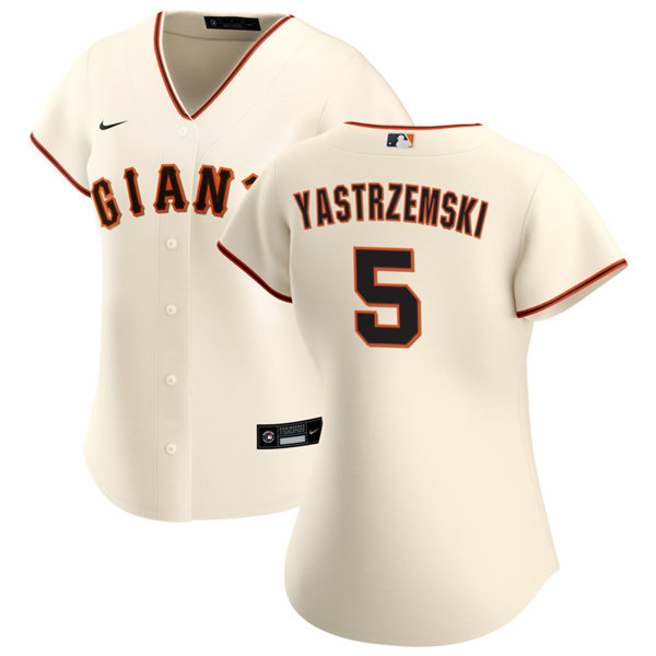 Womens San Francisco Giants #5 Mike Yastrzemski Nike Cream Home CoolBase Jersey