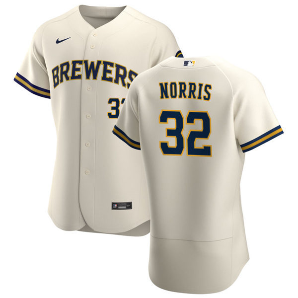 Mens Milwaukee Brewers #32 Daniel Norris Nike Cream Home FlexBase Jersey Mens Milwaukee Brewers #32 Daniel Norris Nike Cream Home FlexBase Jersey
