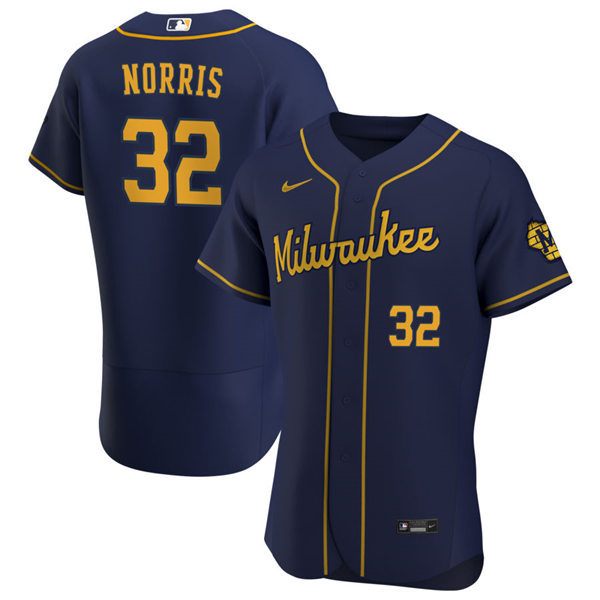 Mens Milwaukee Brewers #32 Daniel Norris Nike Navy Alternate FlexBase Jersey Mens Milwaukee Brewers #32 Daniel Norris Nike Navy Alternate FlexBase Jersey