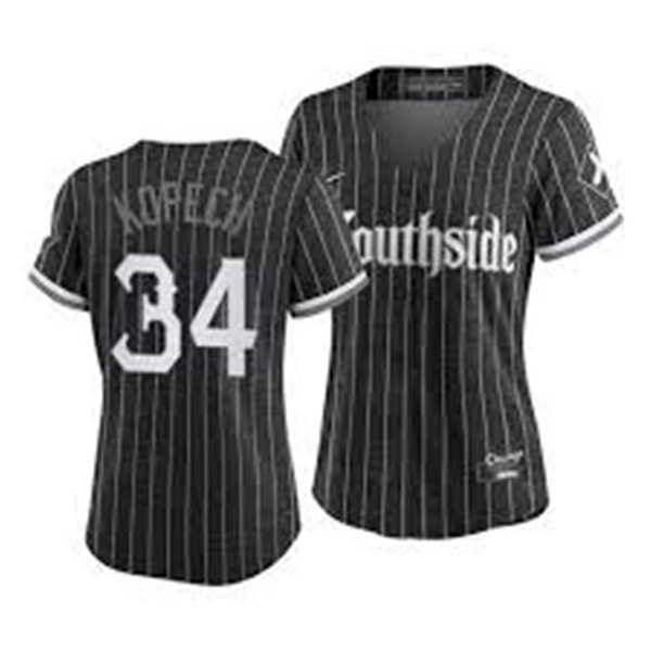 Womens Chicago White Sox #34 Michael Kopech Nike Black 2021 MLB Chicago City Connect Jersey