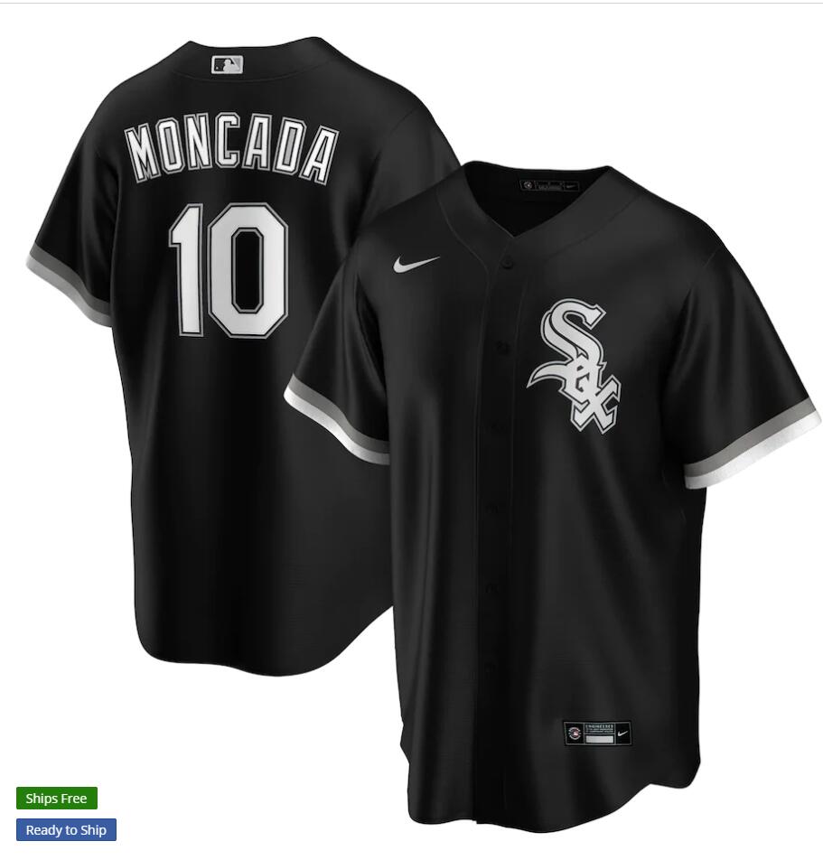 Womens Chicago White Sox #10 Yoan Moncada Nike Black Alternate Jersey