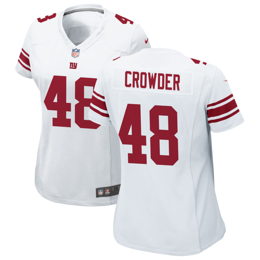 Womens New York Giants #48 Tae Crowder Nike White Limited Player Jersey