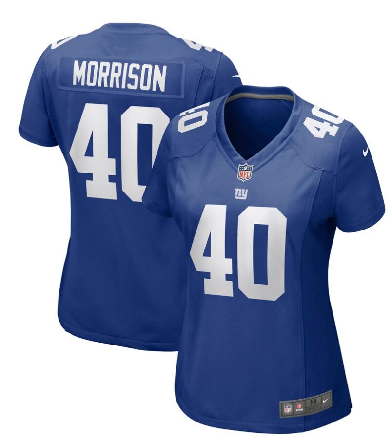 Womens New York Giants Retired Player #40 Joe Morrison Nike Royal Limited Player Jersey