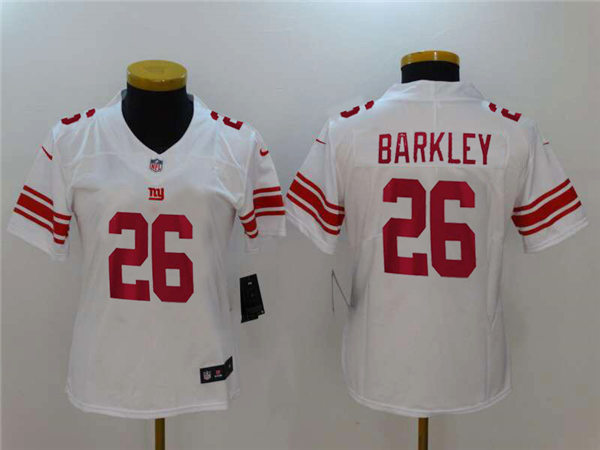 Womens New York Giants #26 Saquon Barkley Nike White Limited Player Jersey