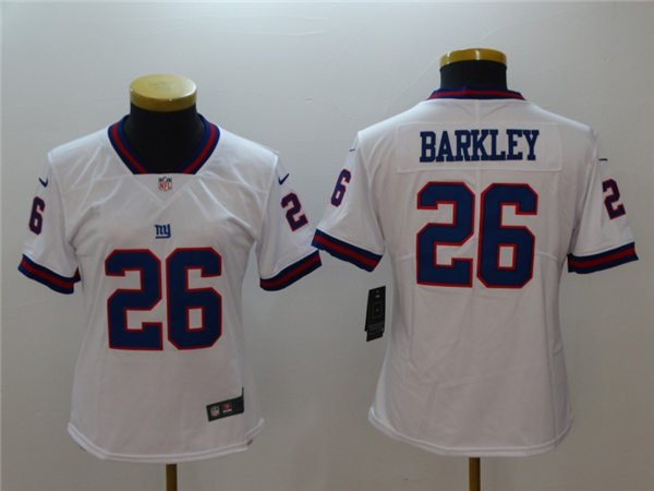 Womens New York Giants #26 Saquon Barkley Nike White Color Rush Limited Player Jersey Womens New York Giants #26 Saquon Barkley Nike White Color Rush Limited Player Jersey
