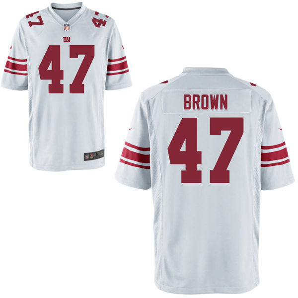 Youth New York Giants #47 Cam Brown Nike White Limited Jersey