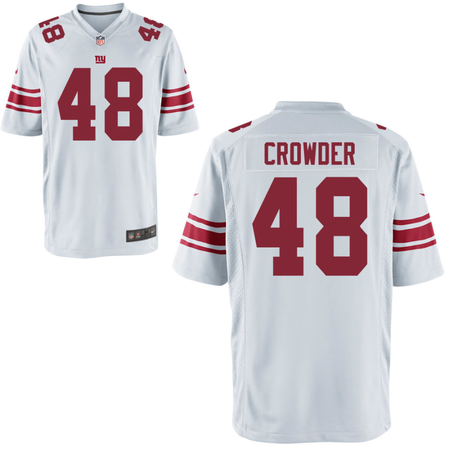 Youth New York Giants #48 Tae Crowder Nike White Limited Jersey