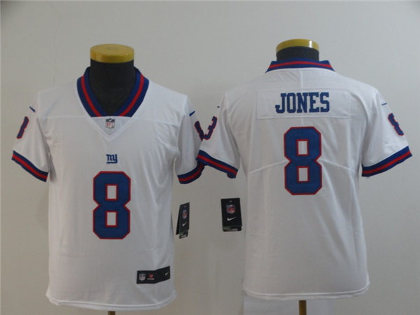 Youth New York Giants #8 Daniel Jones Nike White Color Rush Limited Player Jersey