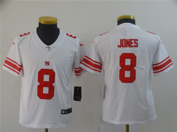 Youth New York Giants #8 Daniel Jones Nike White Limited Jersey